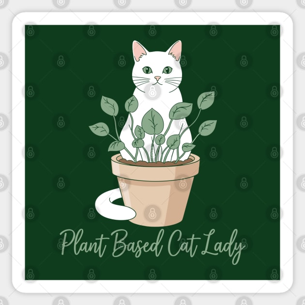 Plant Based Cat Lady Sticker by enrynz